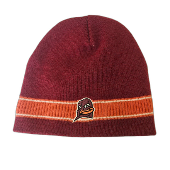 Virgina Tech Beanie VT Collegiate Licensed Maroon and Orange - Picture 1 of 7